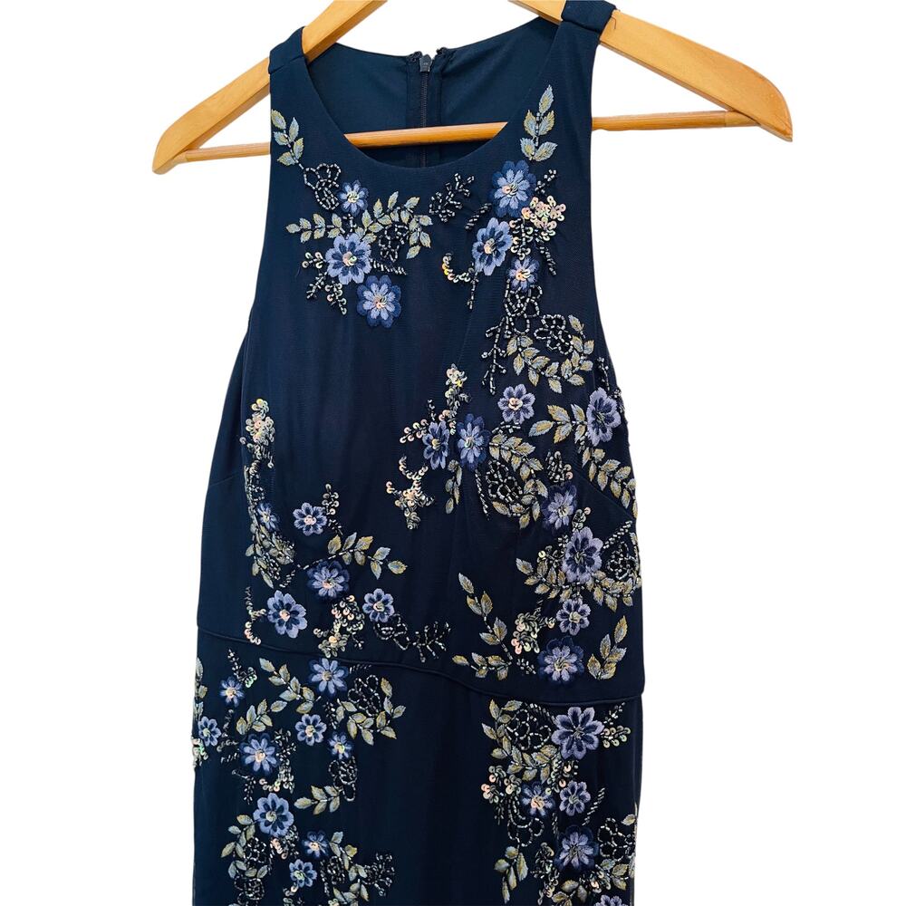 Aidan Mattox Embellished Floral-Embroidered Column Long Gown size 8 NWT - Picture 10 of 10